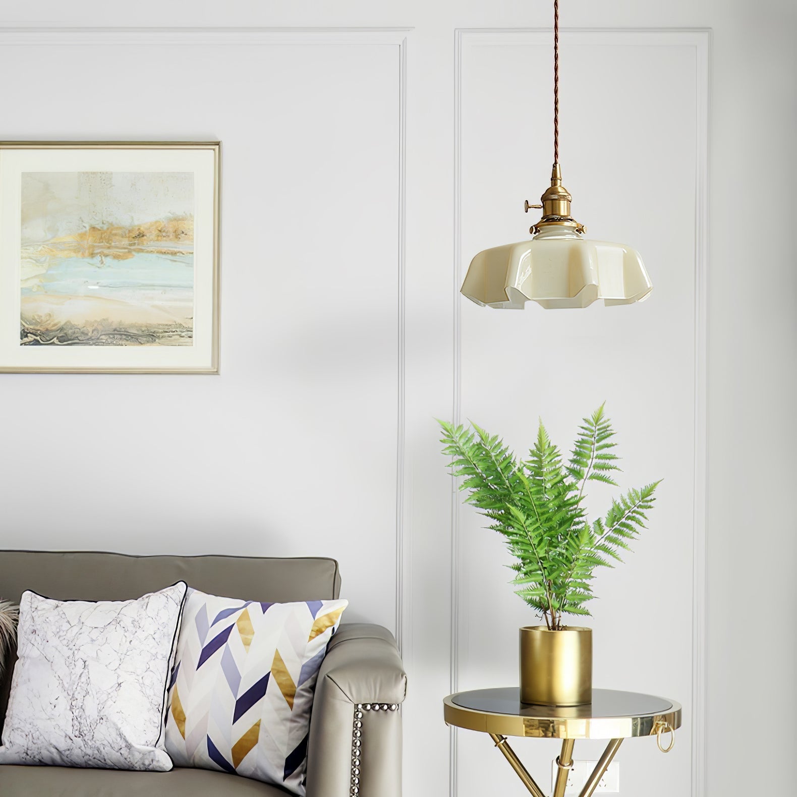 Valdina | Klosz do lampy wiszącej z falistym brzegiem