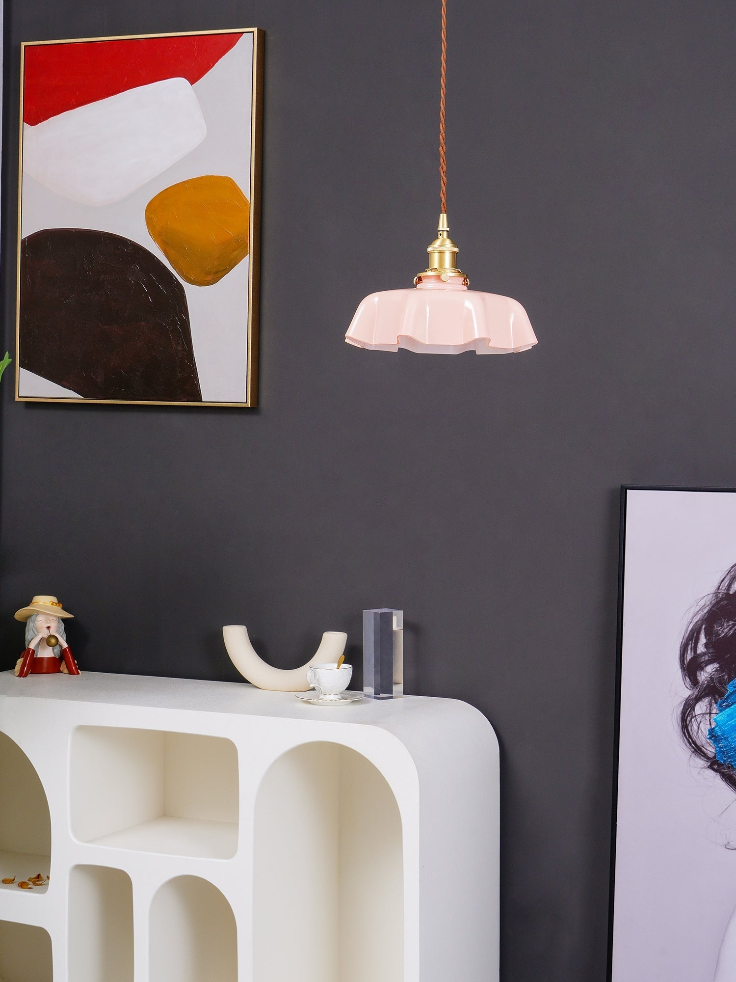 Valdina | Klosz do lampy wiszącej z falistym brzegiem