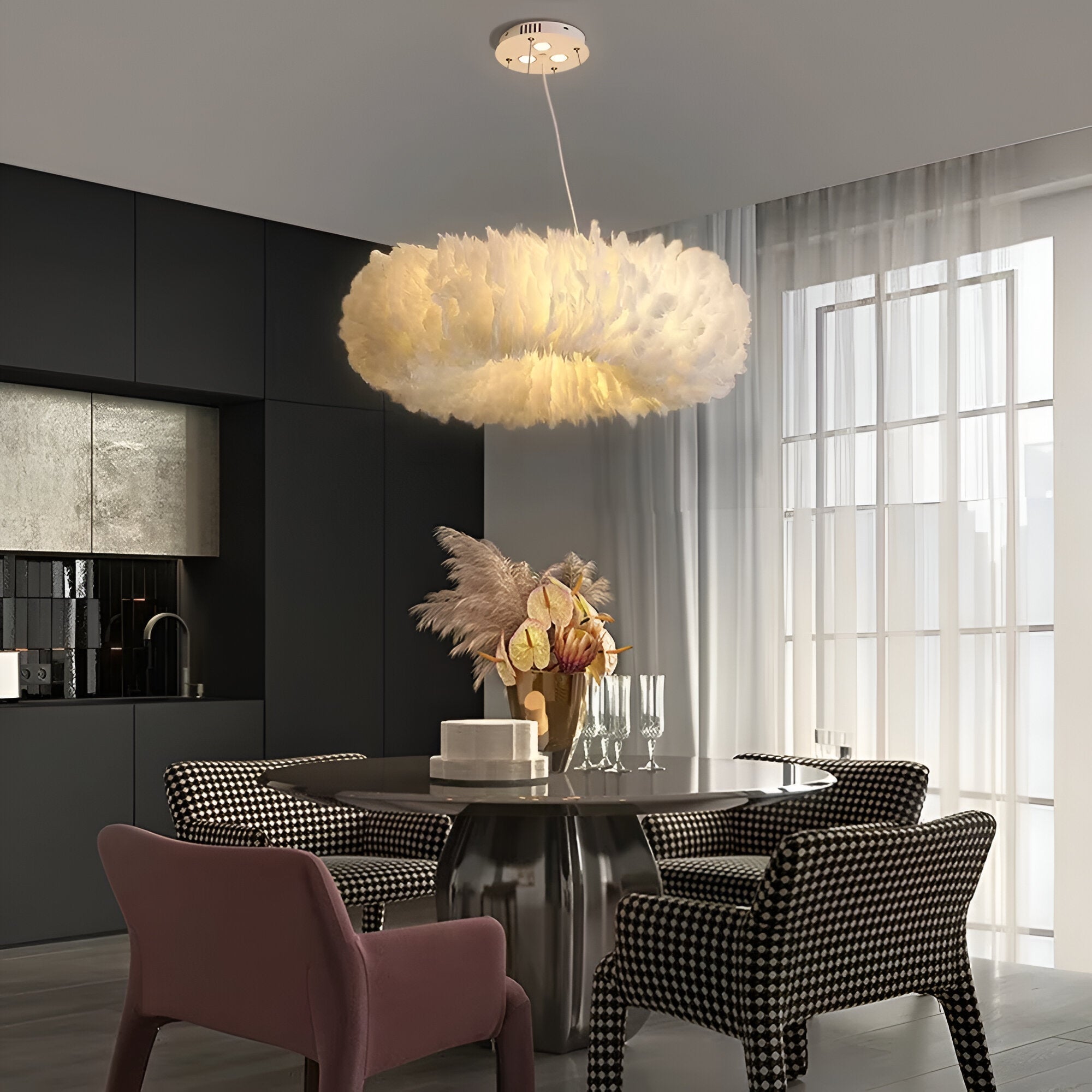 Meravi | Okrągła lampa wisząca z rattanu