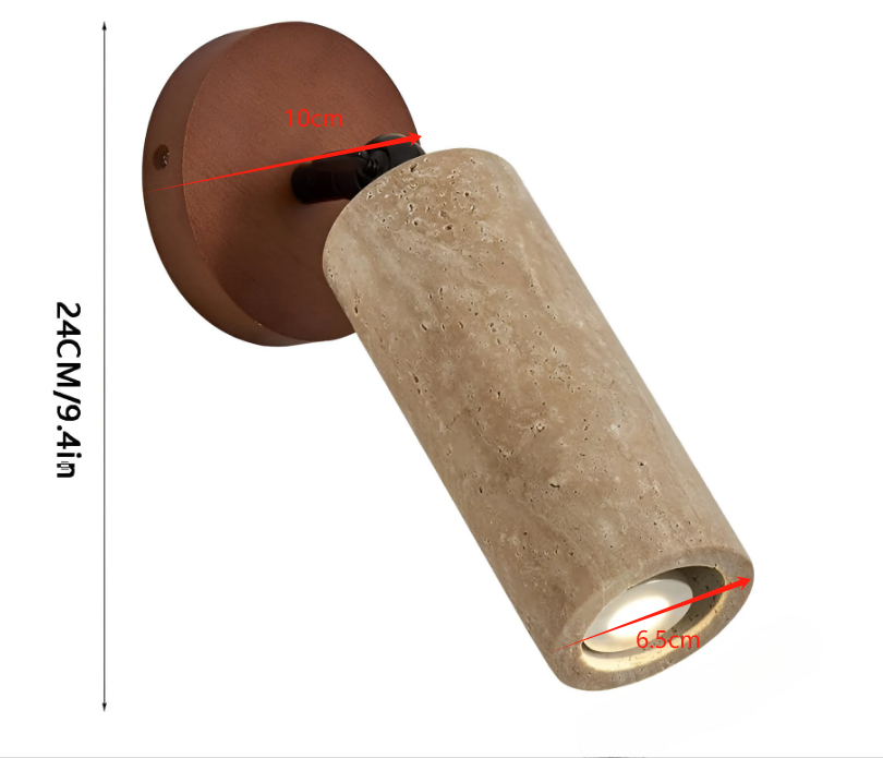 Trawertyn | Drewniana, regulowana lampa ścienna i sufitowa LED