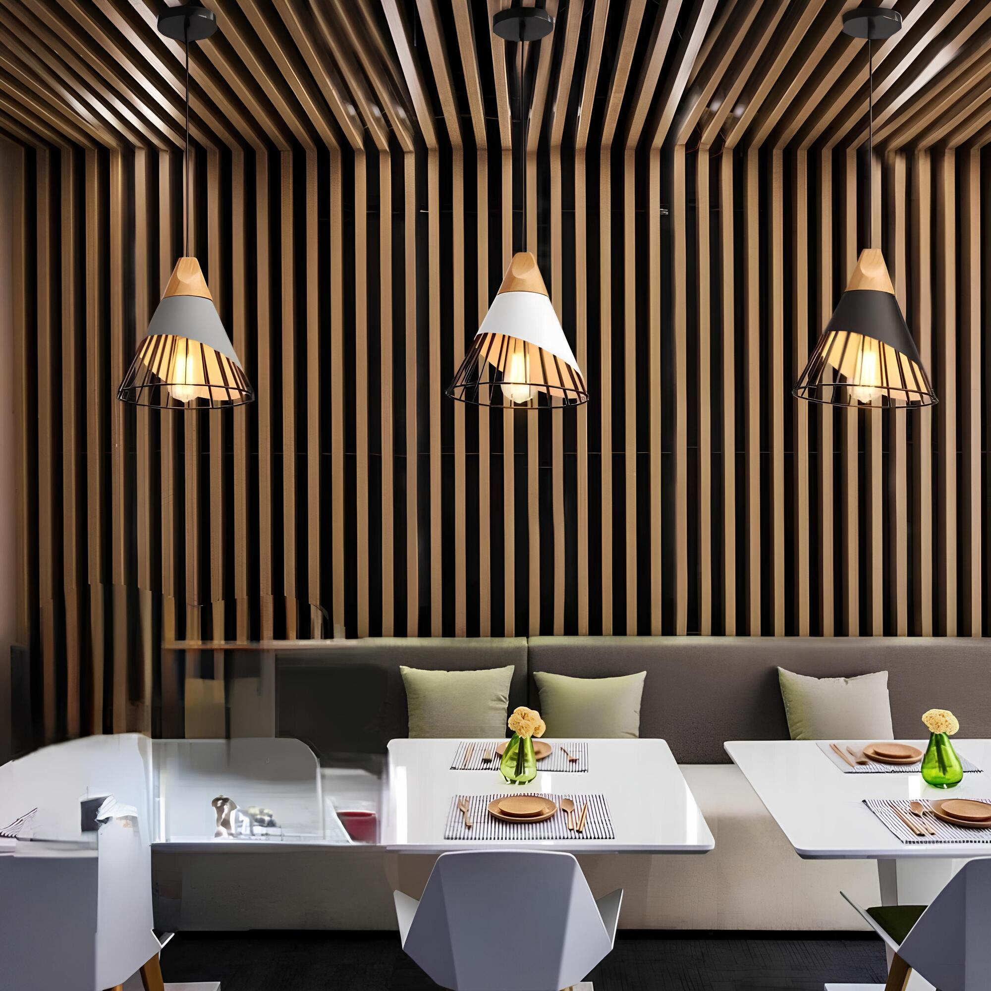 Melora | Lampa wisząca w stylu drewniano-metalowym