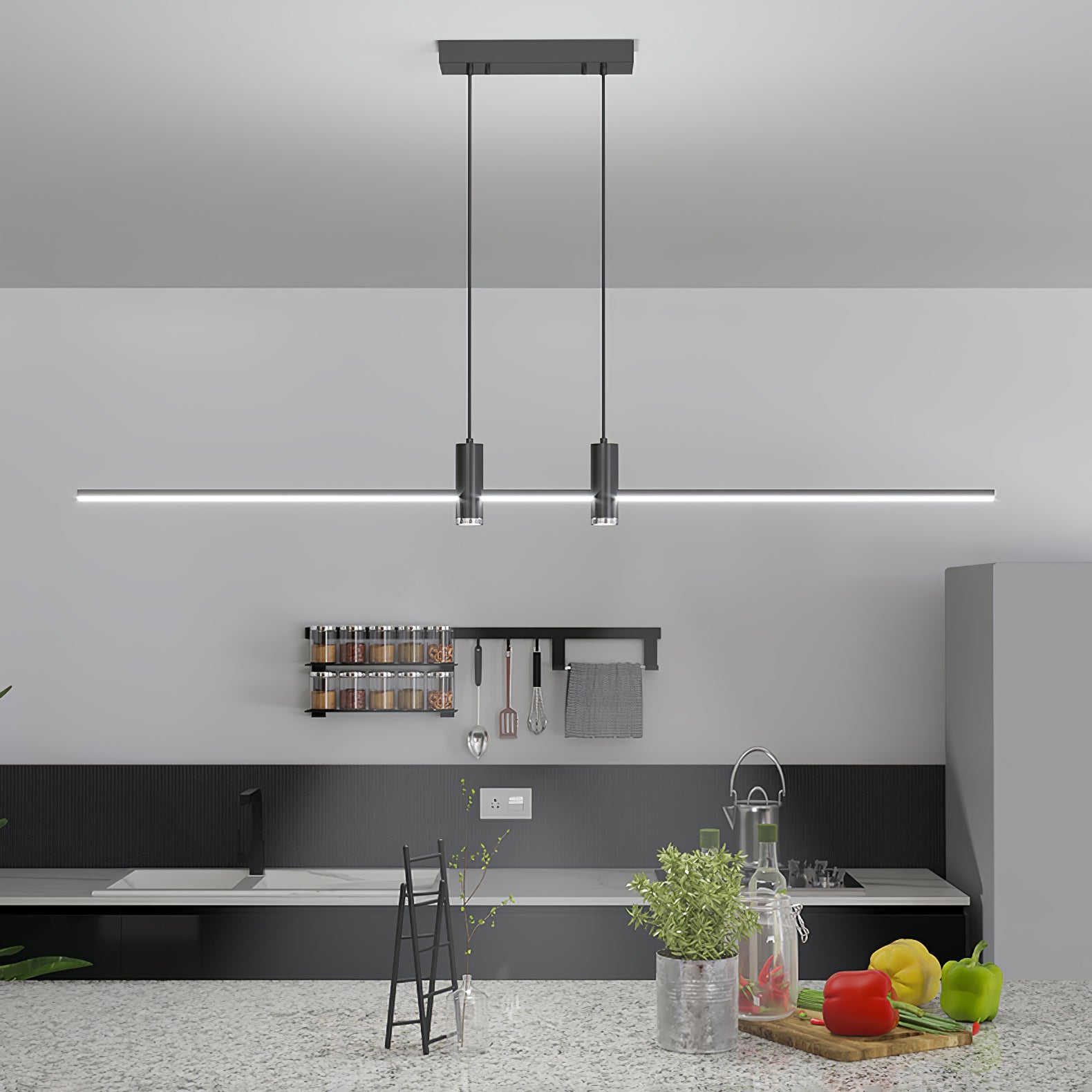 Linn | Minimalistyczna metalowa lampa wisząca