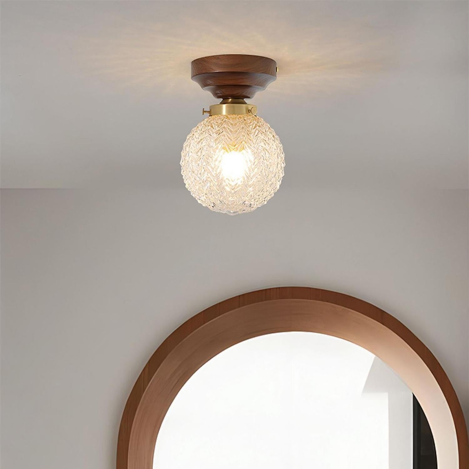 Retro | Lampa sufitowa ze szkła kryształowego
