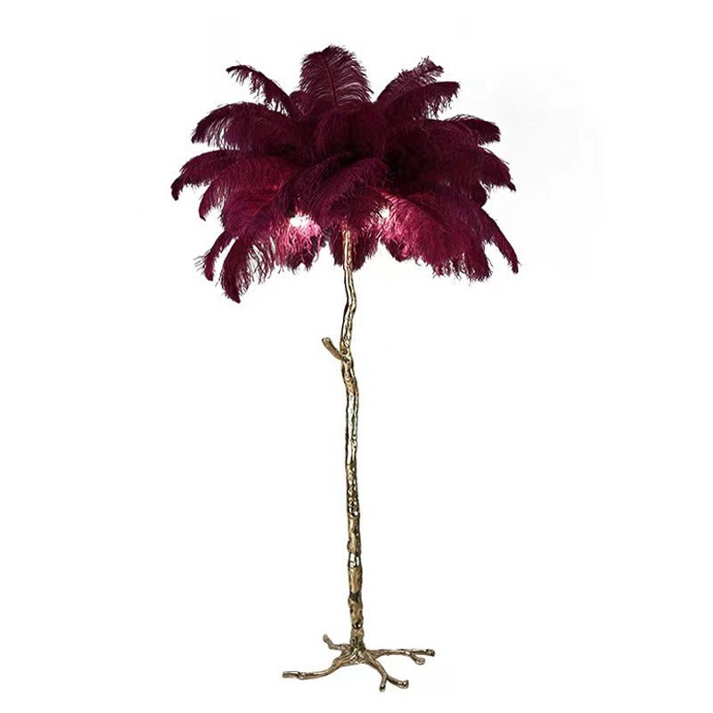 Nocturna | Lampa podłogowa z abażurem z piór, nowoczesny design