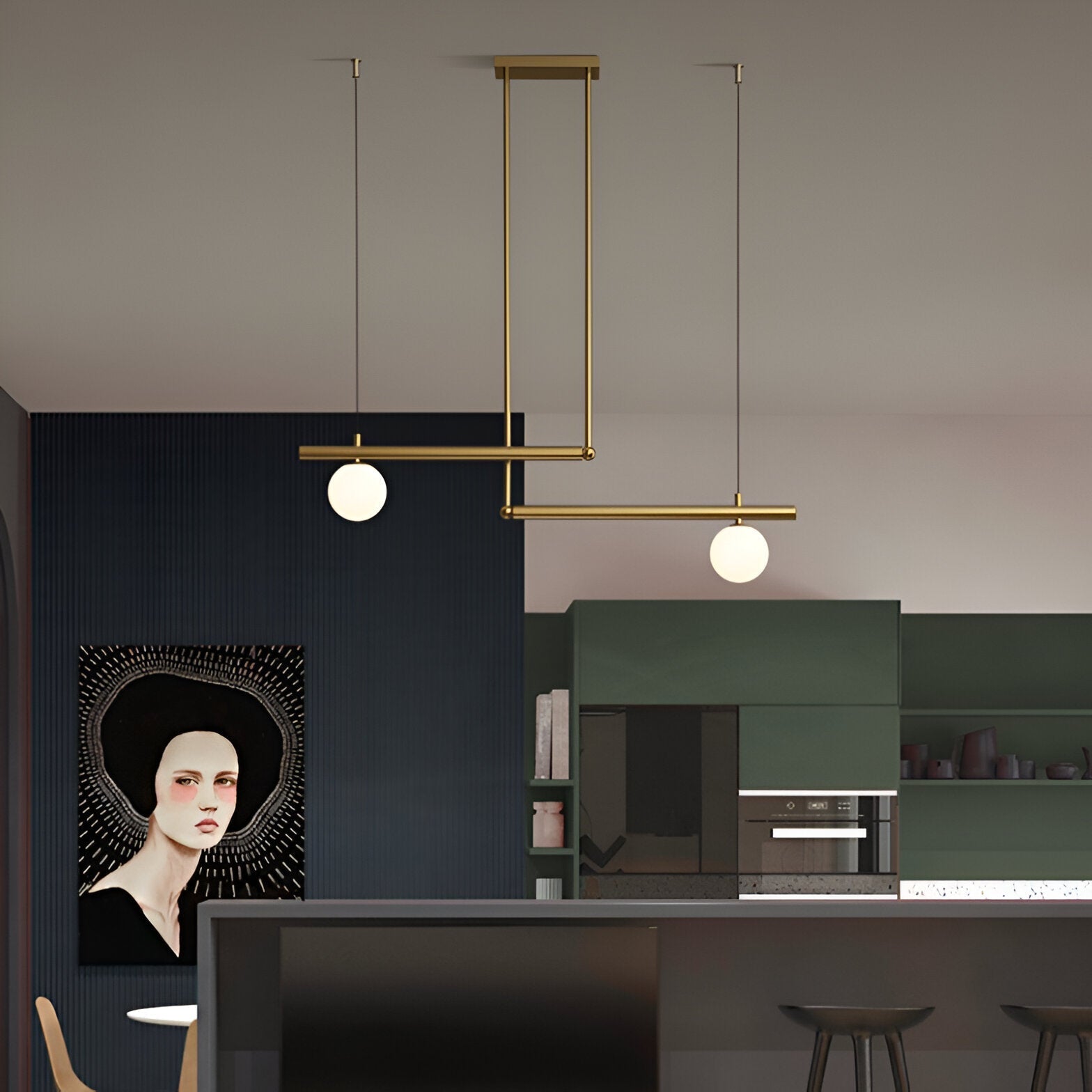 Lana | Nordic Linear Lampa wisząca do stołu jadalnego