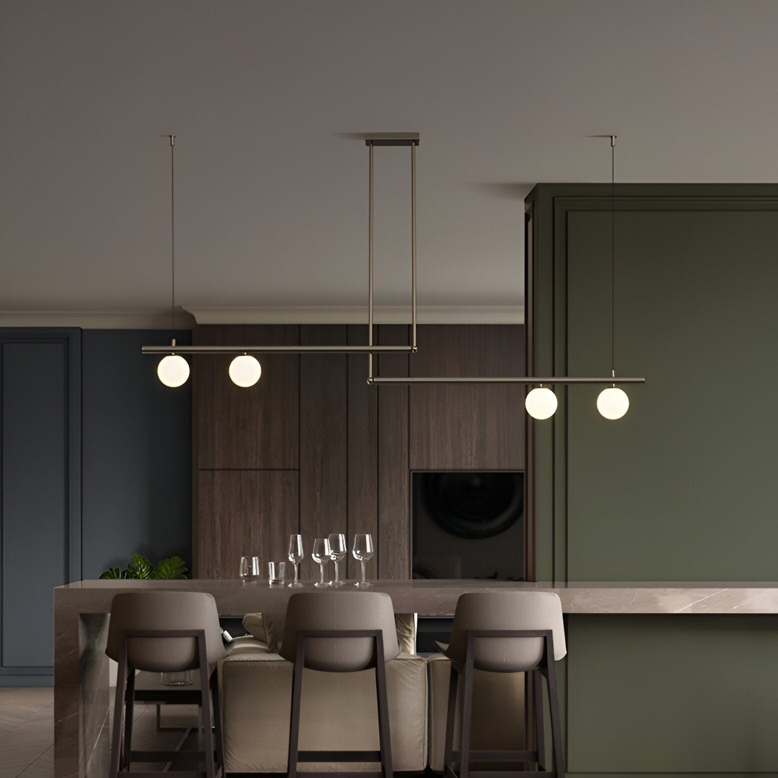 Lana | Nordic Linear Lampa wisząca do stołu jadalnego
