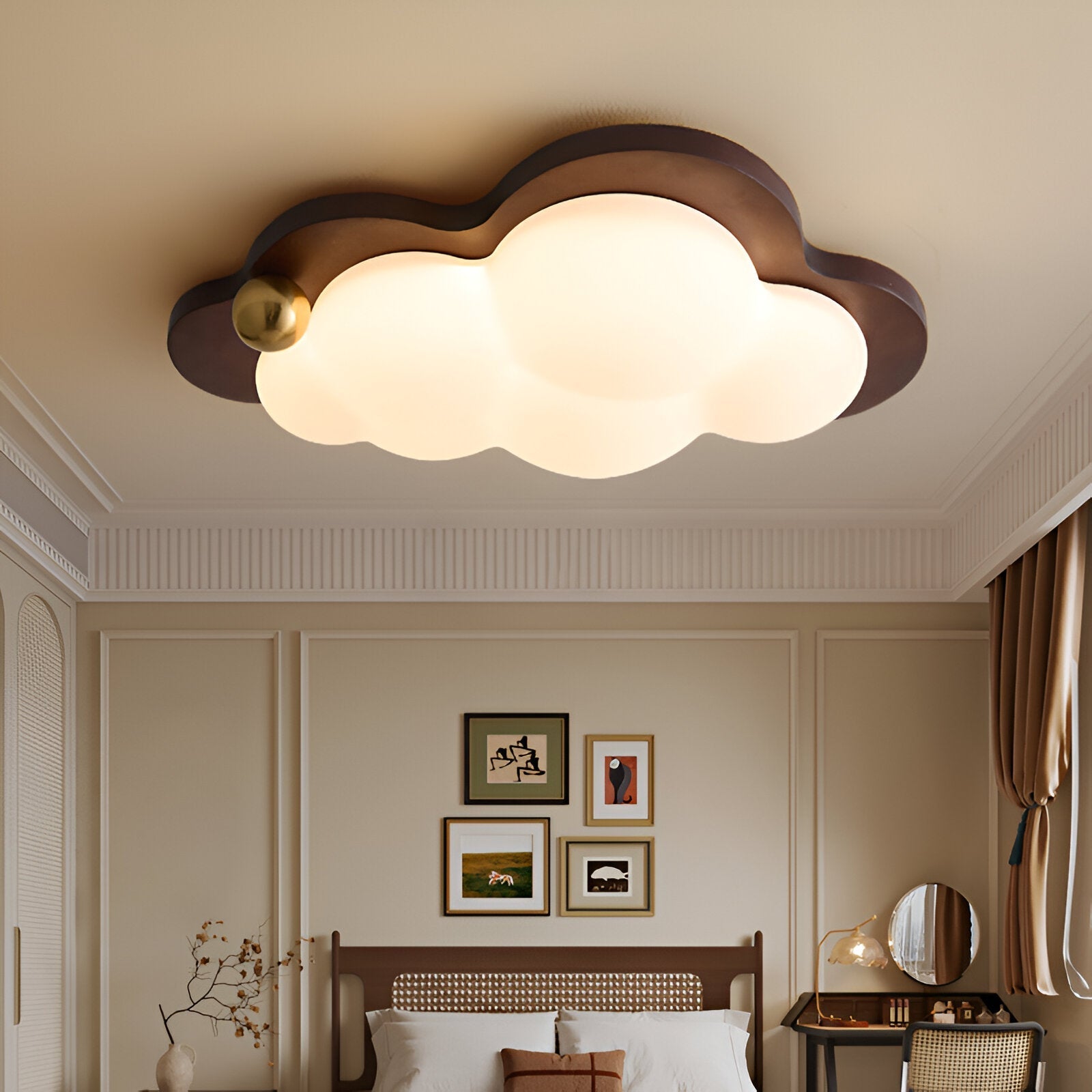 Loft | Drewniana lampa sufitowa LED