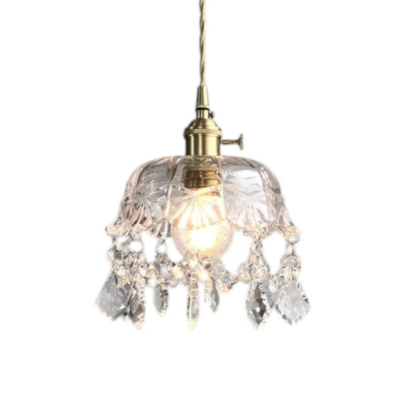 Clarivelle | Kryształowa lampa wisząca z szklanymi zawieszkami