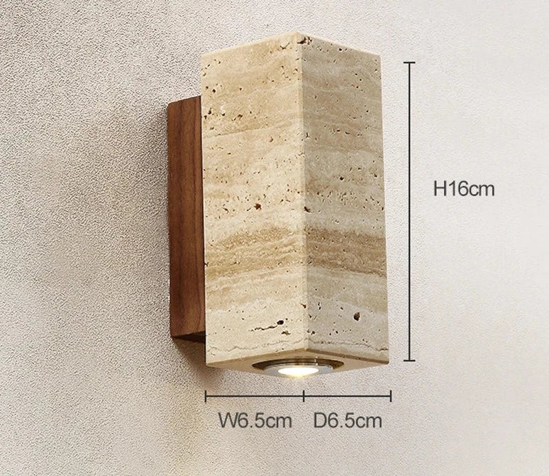 Travertin | Nowoczesna lampa ścienna LED z naturalnego kamienia