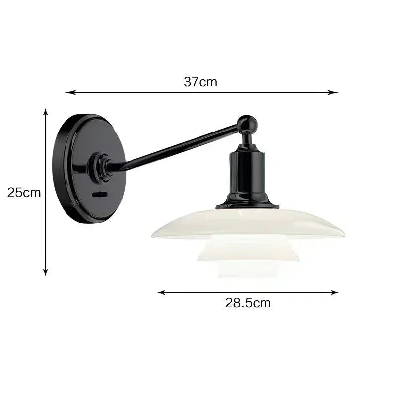 Norvia – kinkiet LED w stylu retro z szklanym kloszem