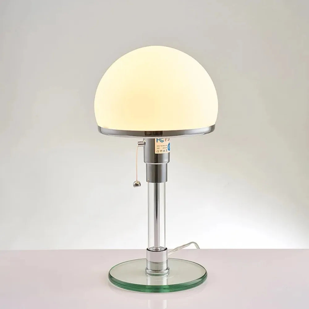 Orvella | szklana lampa stołowa z kloszem z opalizującego szkła