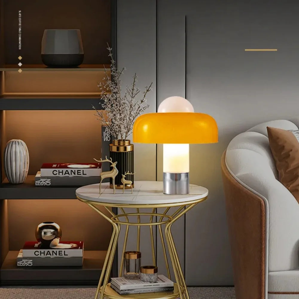 Solina | Vintage LED Nachttischlampe mit Chromfuß