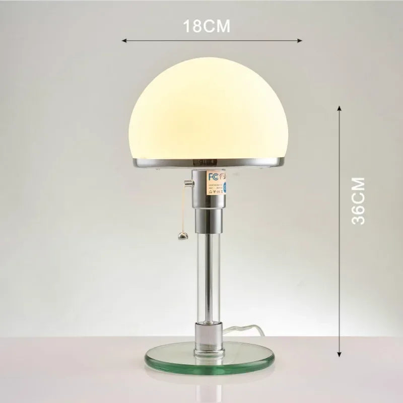 Orvella | szklana lampa stołowa z kloszem z opalizującego szkła