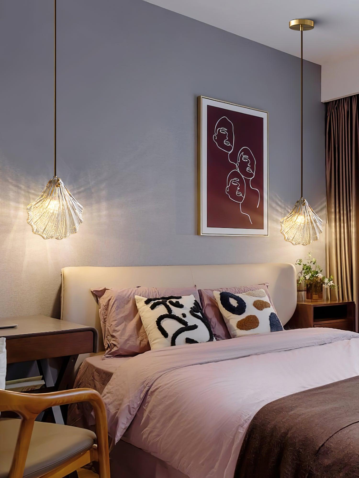 Coralia | Szklana lampa wisząca w kształcie muszli