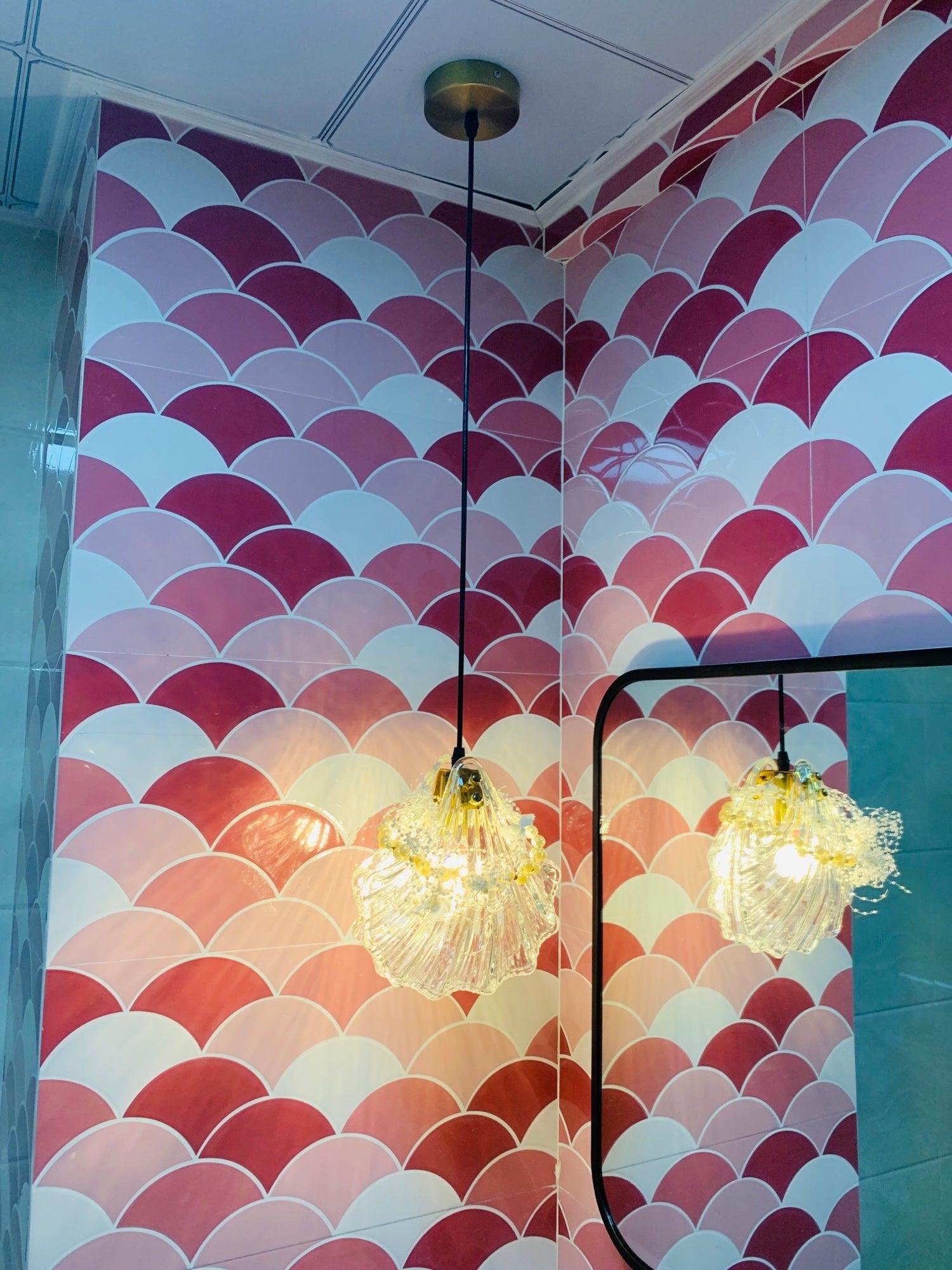 Coralia | Szklana lampa wisząca w kształcie muszli