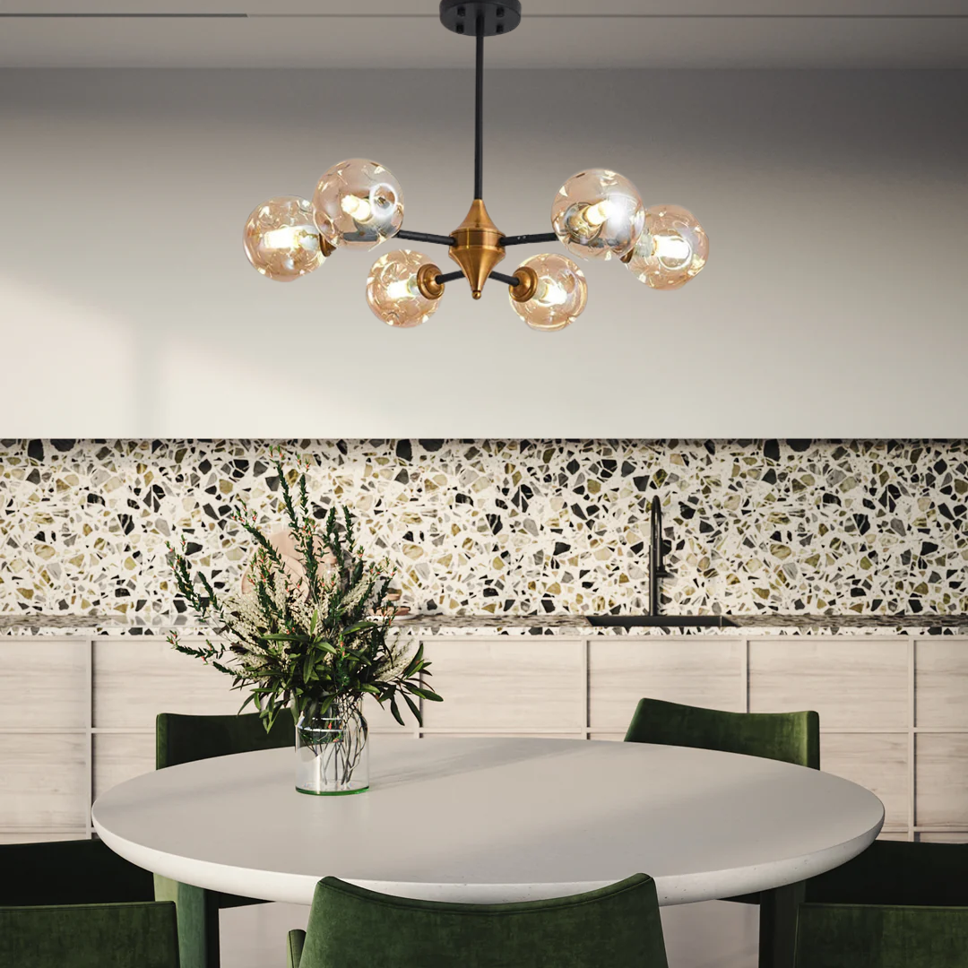 Virello | Lampa sufitowa z kulkami ze szkła dymnego