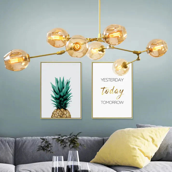 Amberlo | Nowoczesna lampa wisząca ze szklanym wzorem