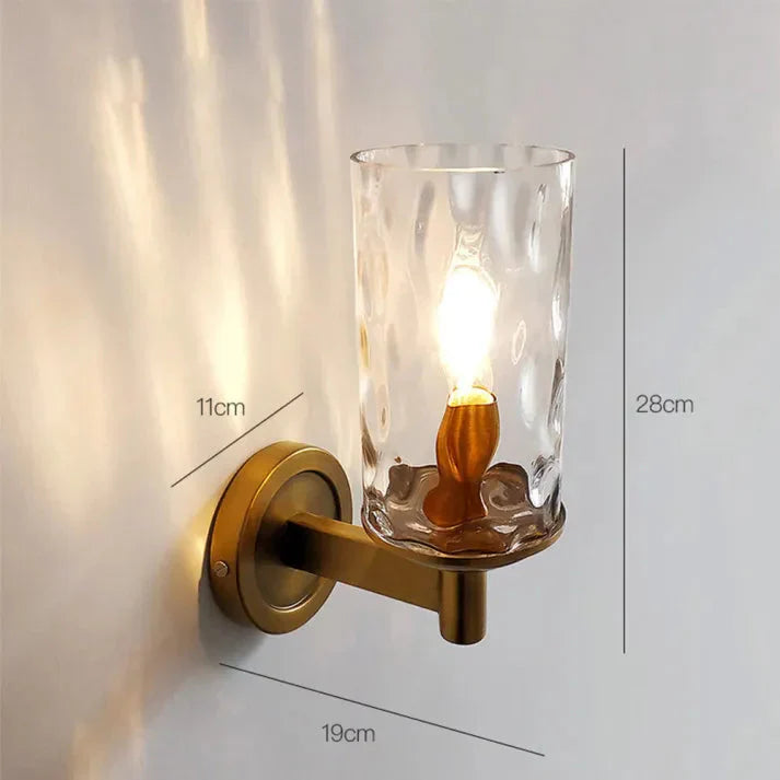 Glavira | Szklana lampa ścienna w kształcie cylindra