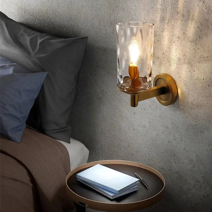 Glavira | Szklana lampa ścienna w kształcie cylindra