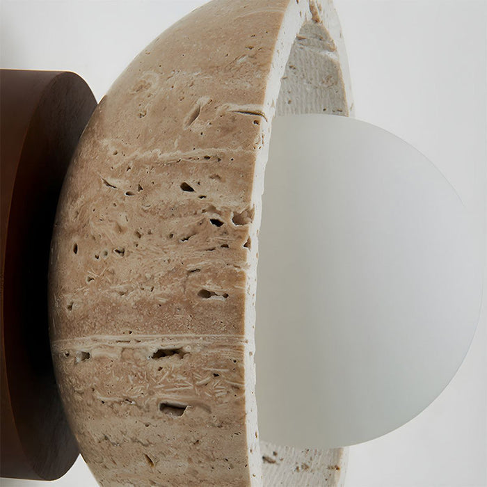 Boho | Kinkiet LED z naturalnego kamienia trawertynowego