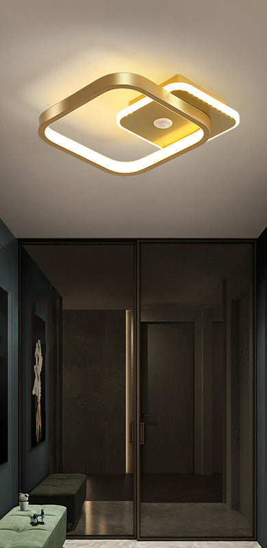 Zerian | Kwadratowa lampa sufitowa z ramką LED