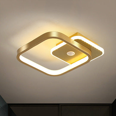 Zerian | Kwadratowa lampa sufitowa z ramką LED