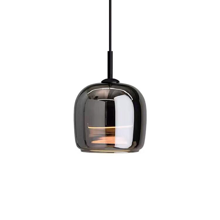 Glazura | Lampa wisząca ze szkła dymionego