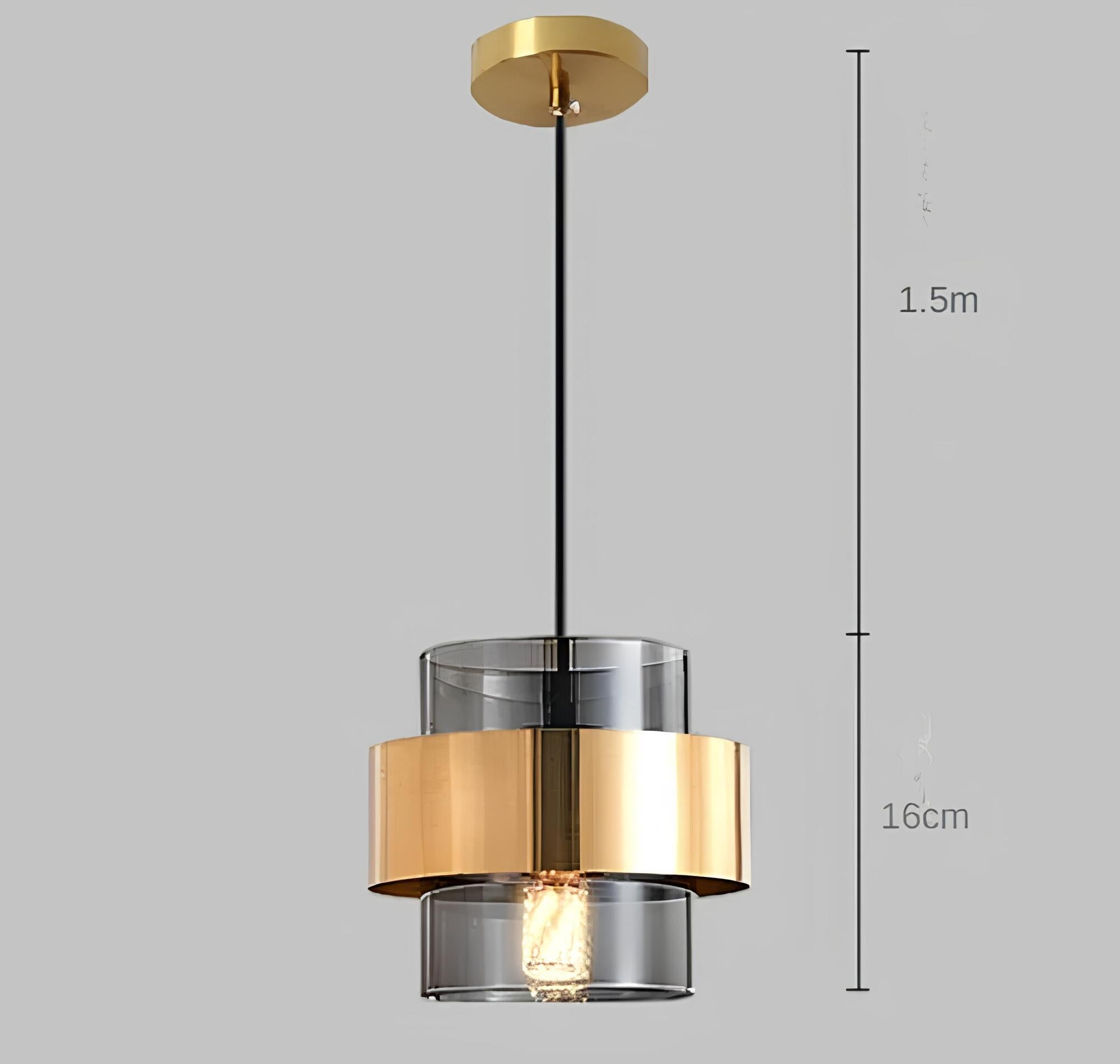 Velira | Lampa wisząca w szklano-metalowym designie