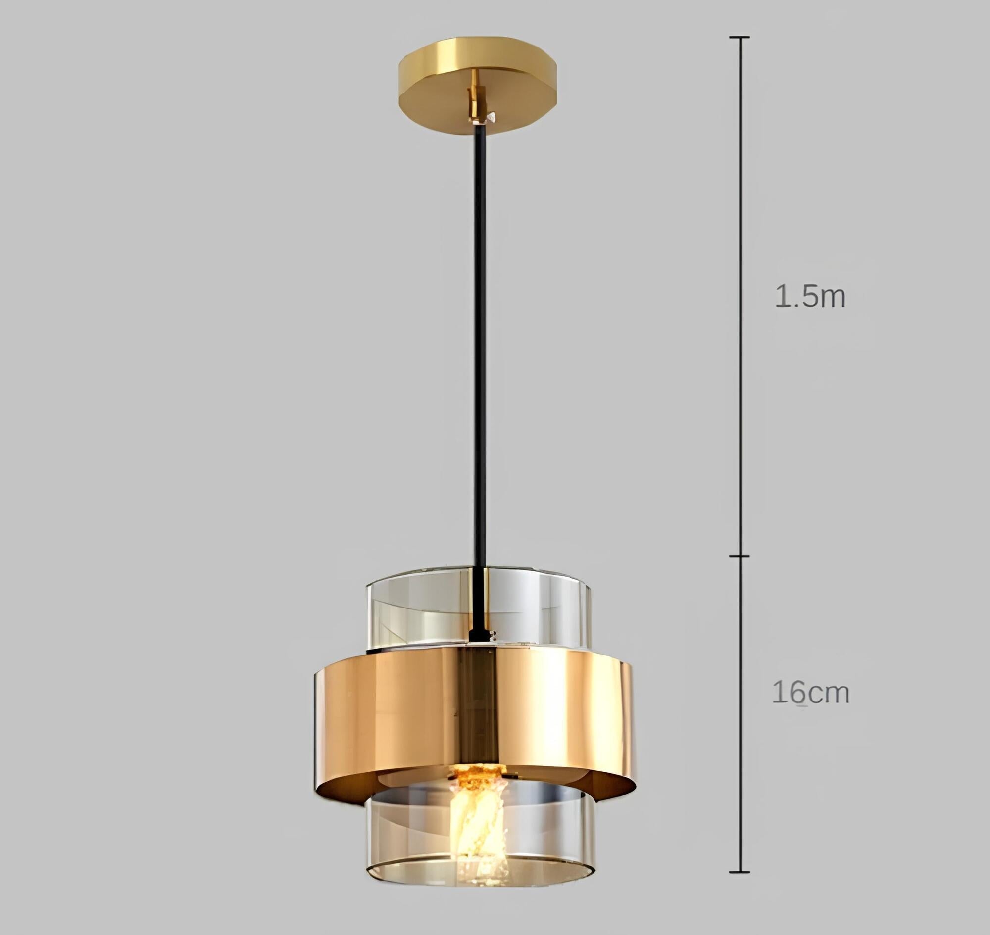 Velira | Lampa wisząca w szklano-metalowym designie