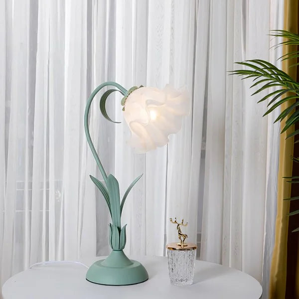 Florina | Kwiatowa lampa stołowa z kloszem w kształcie kwiatu