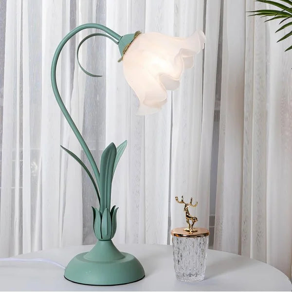 Florina | Kwiatowa lampa stołowa z kloszem w kształcie kwiatu