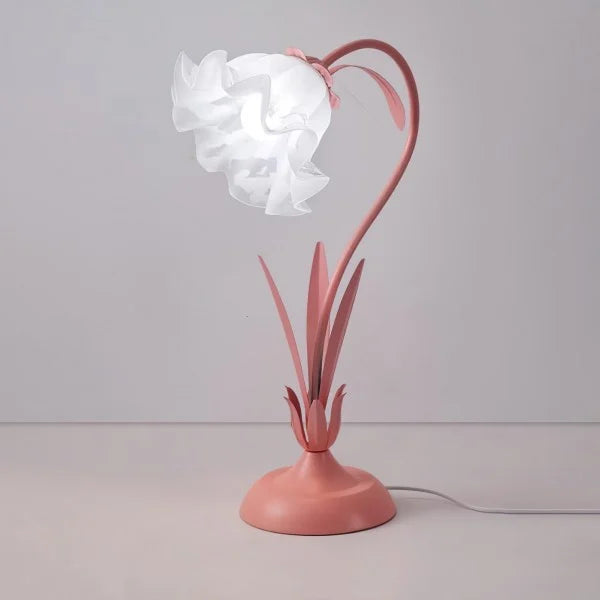 Florina | Kwiatowa lampa stołowa z kloszem w kształcie kwiatu