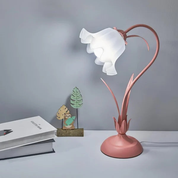 Florina | Kwiatowa lampa stołowa z kloszem w kształcie kwiatu