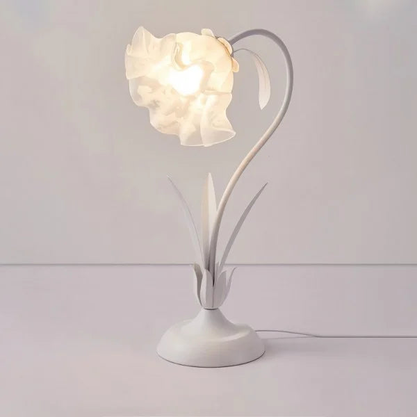 Florina | Kwiatowa lampa stołowa z kloszem w kształcie kwiatu