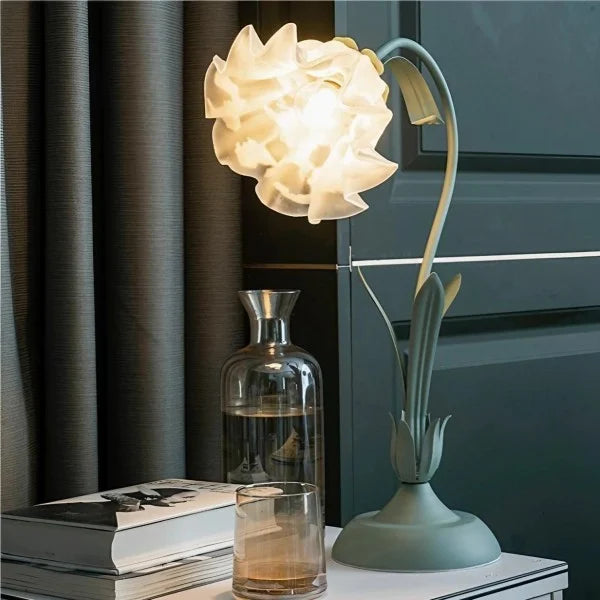 Florina | Kwiatowa lampa stołowa z kloszem w kształcie kwiatu
