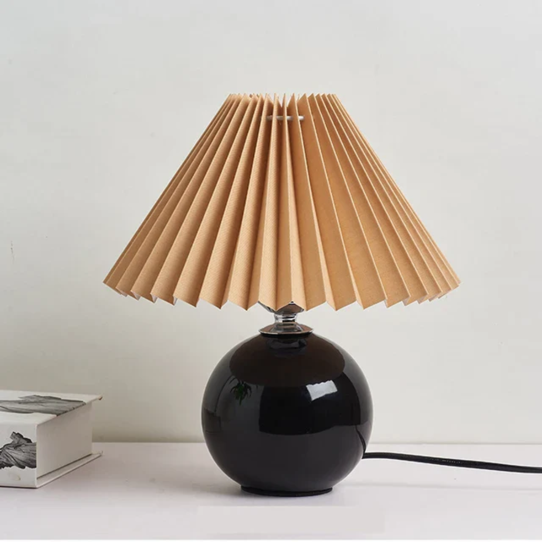 Antyczna lampa stołowa | Metalowe szkło