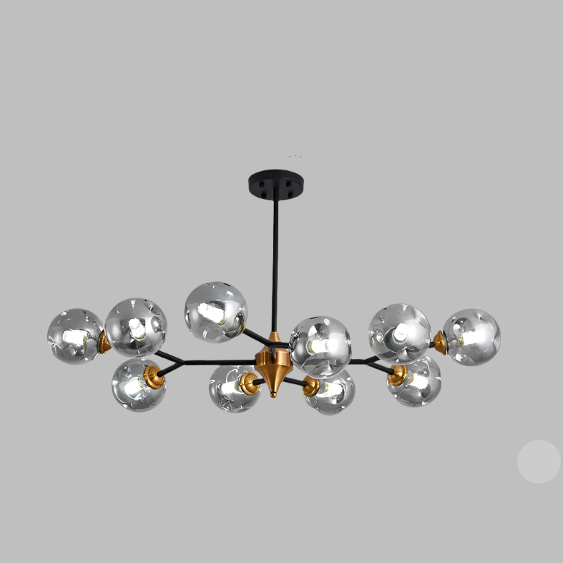 Virello | Lampa sufitowa z kulkami ze szkła dymnego