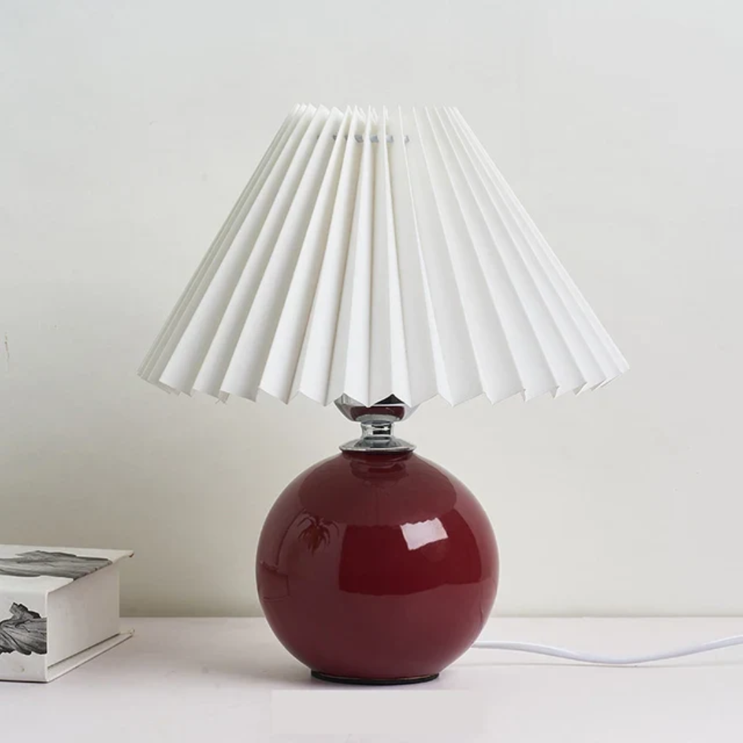 Antyczna lampa stołowa | Metalowe szkło