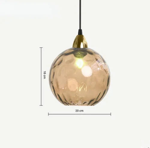 Szklana Lampa Wisząca w Kształcie Kuli | Oświetlenie Wnętrz