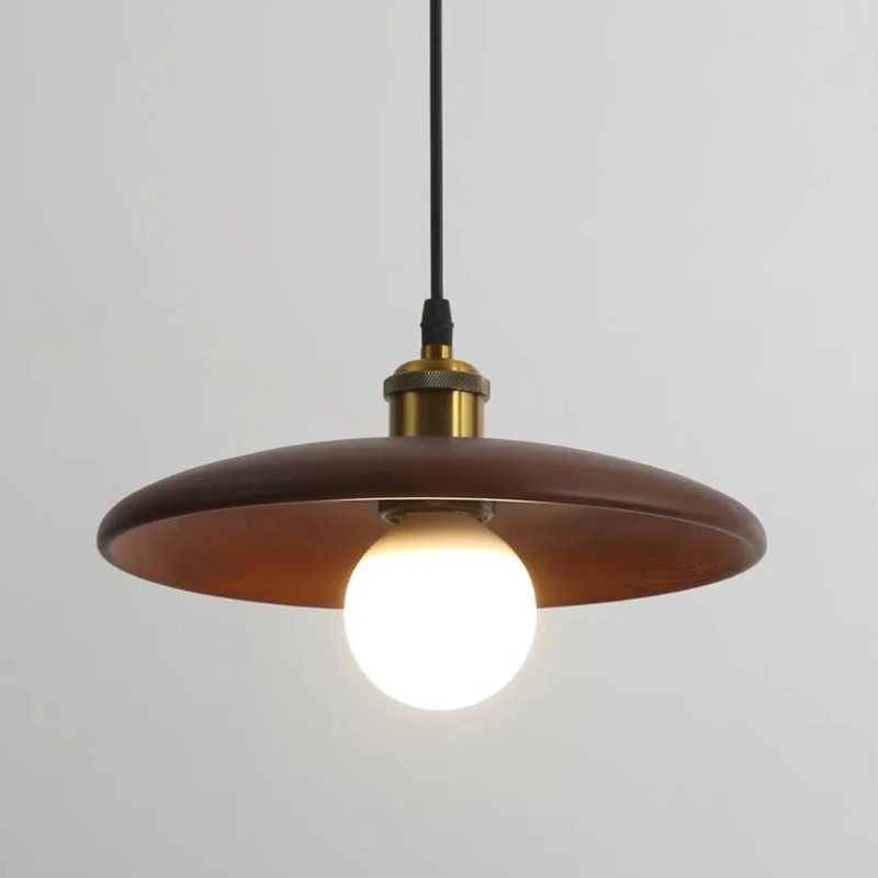 Oriva | Lampa wisząca w kształcie drewnianego krążka