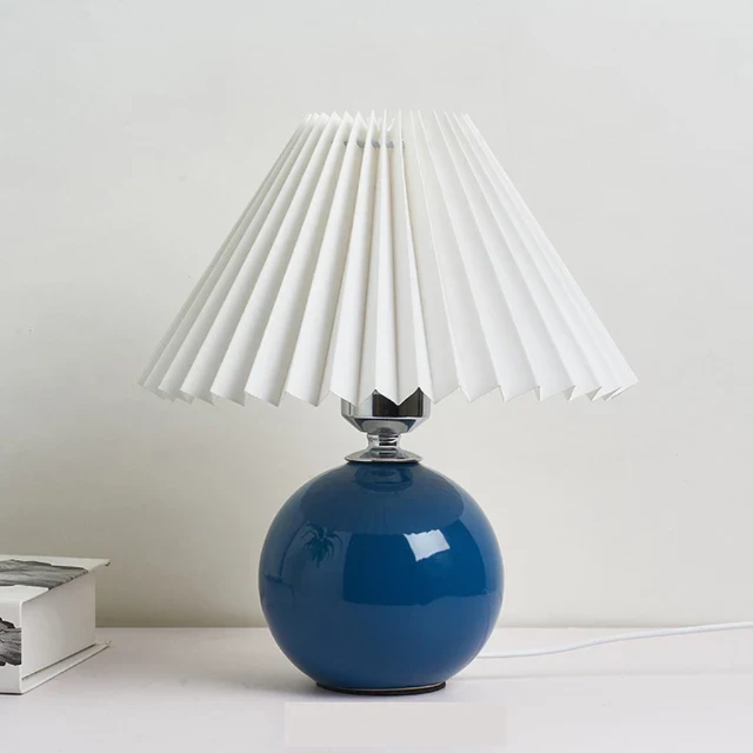 Antyczna lampa stołowa | Metalowe szkło