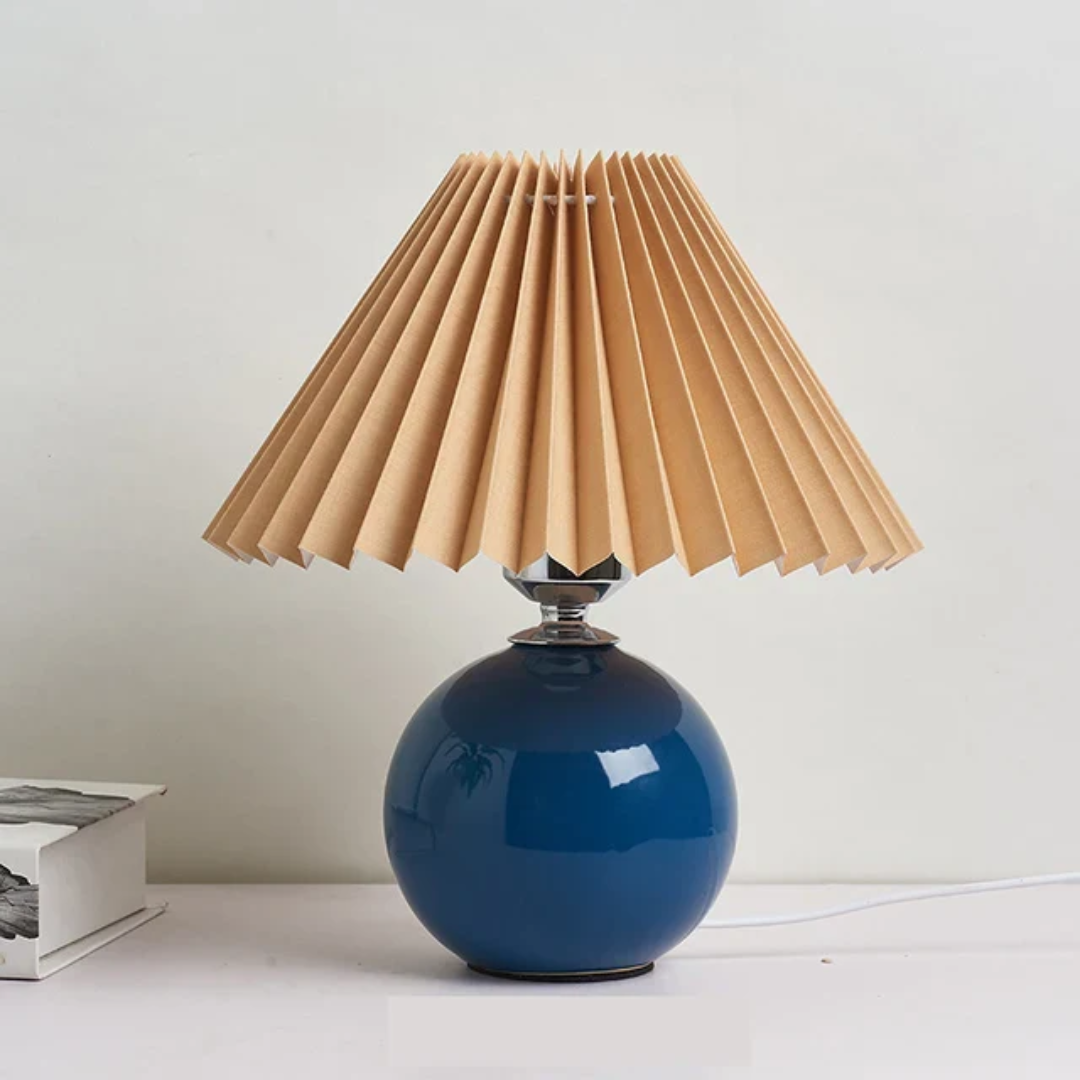 Antyczna lampa stołowa | Metalowe szkło