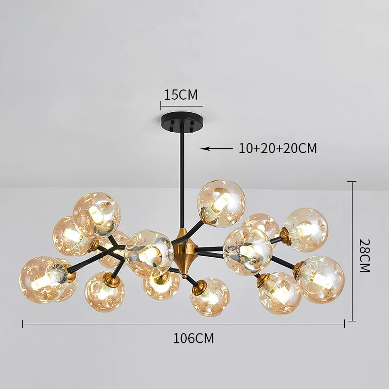 Virello | Lampa sufitowa z kulkami ze szkła dymnego