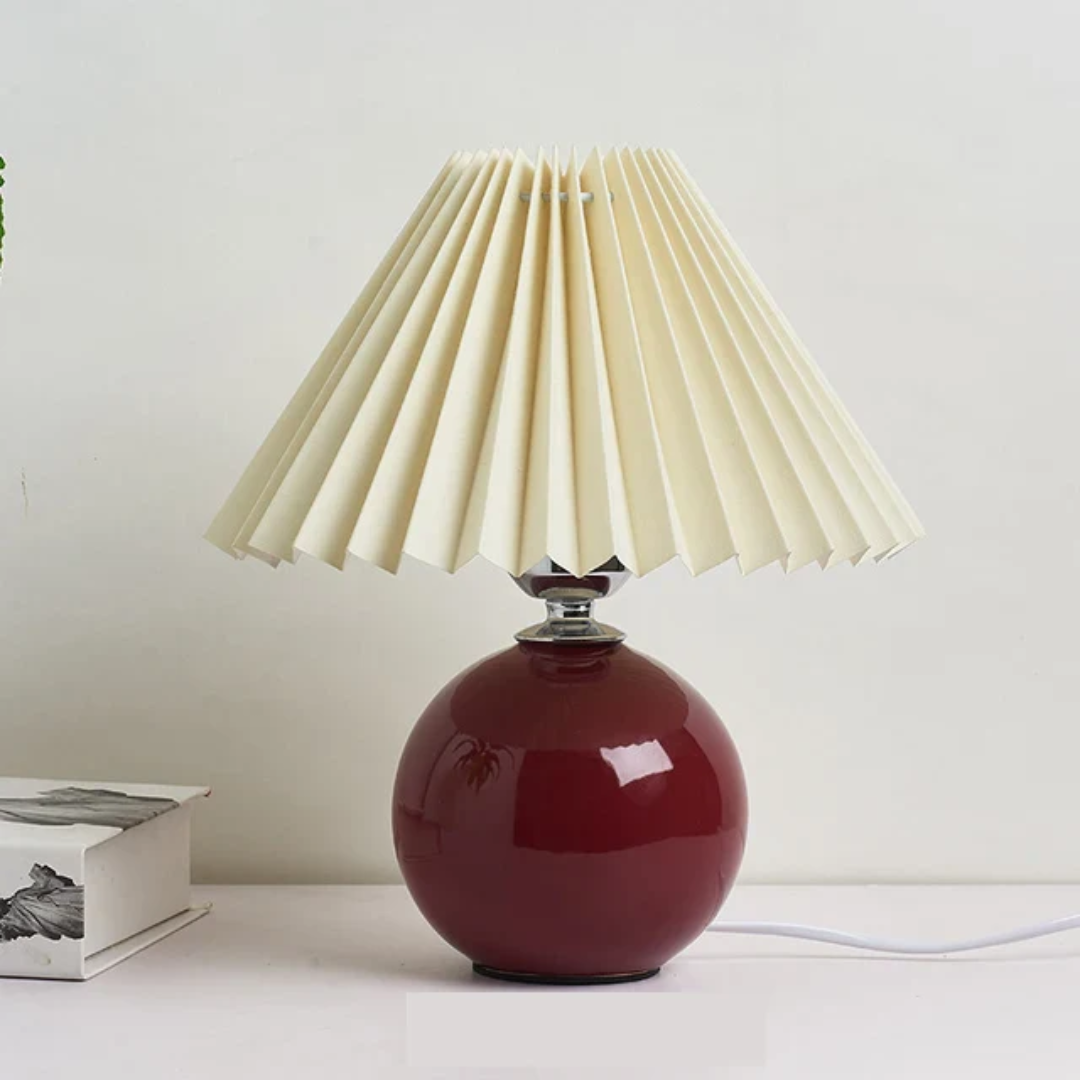 Antyczna lampa stołowa | Metalowe szkło