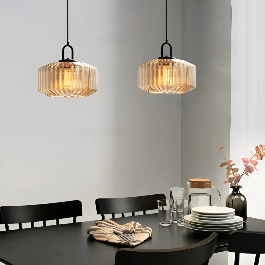 Aurelia | Lampa wisząca z karbowanym szkłem