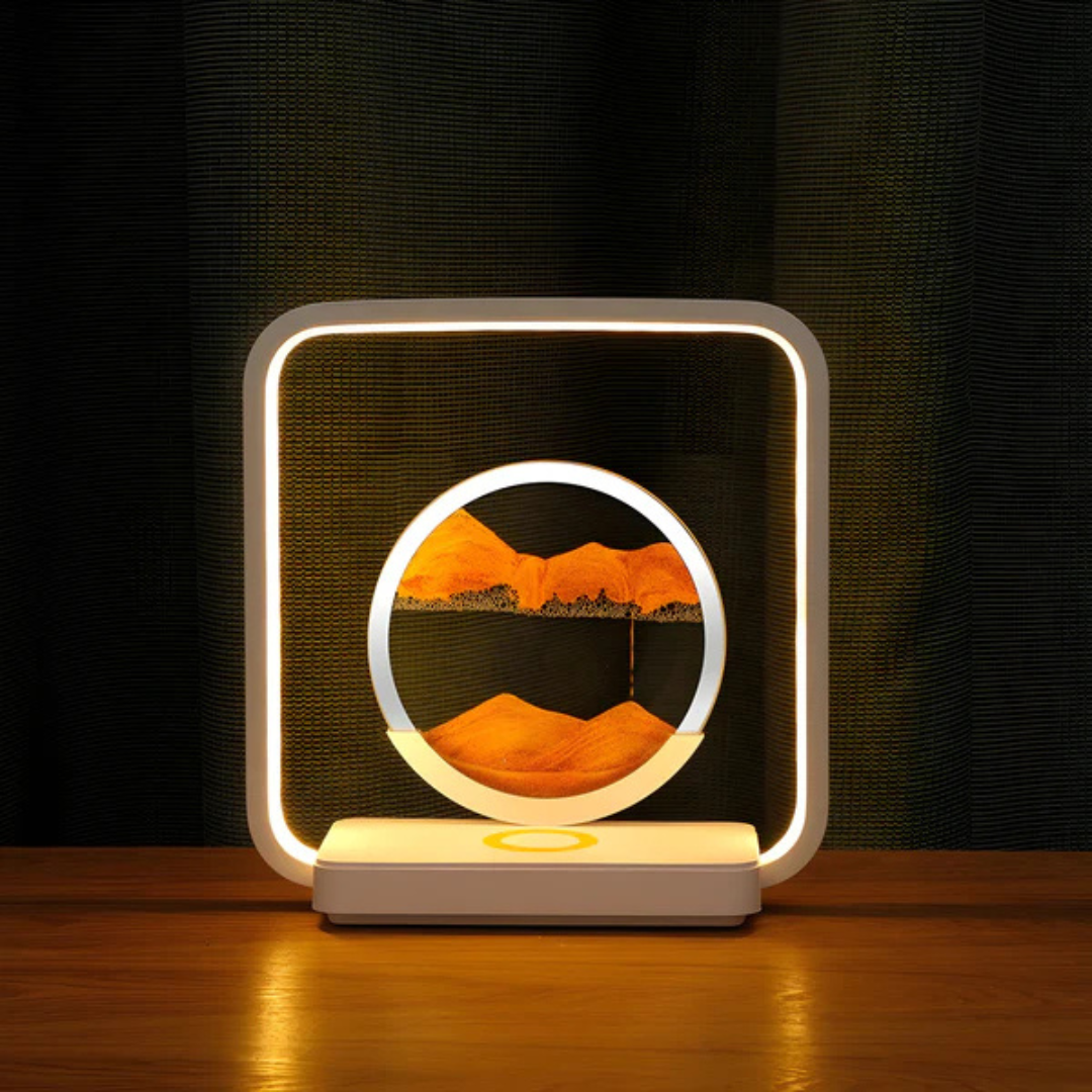Lampa LED z efektem płynącego piasku | Lampka nocna 3D do wnętrz