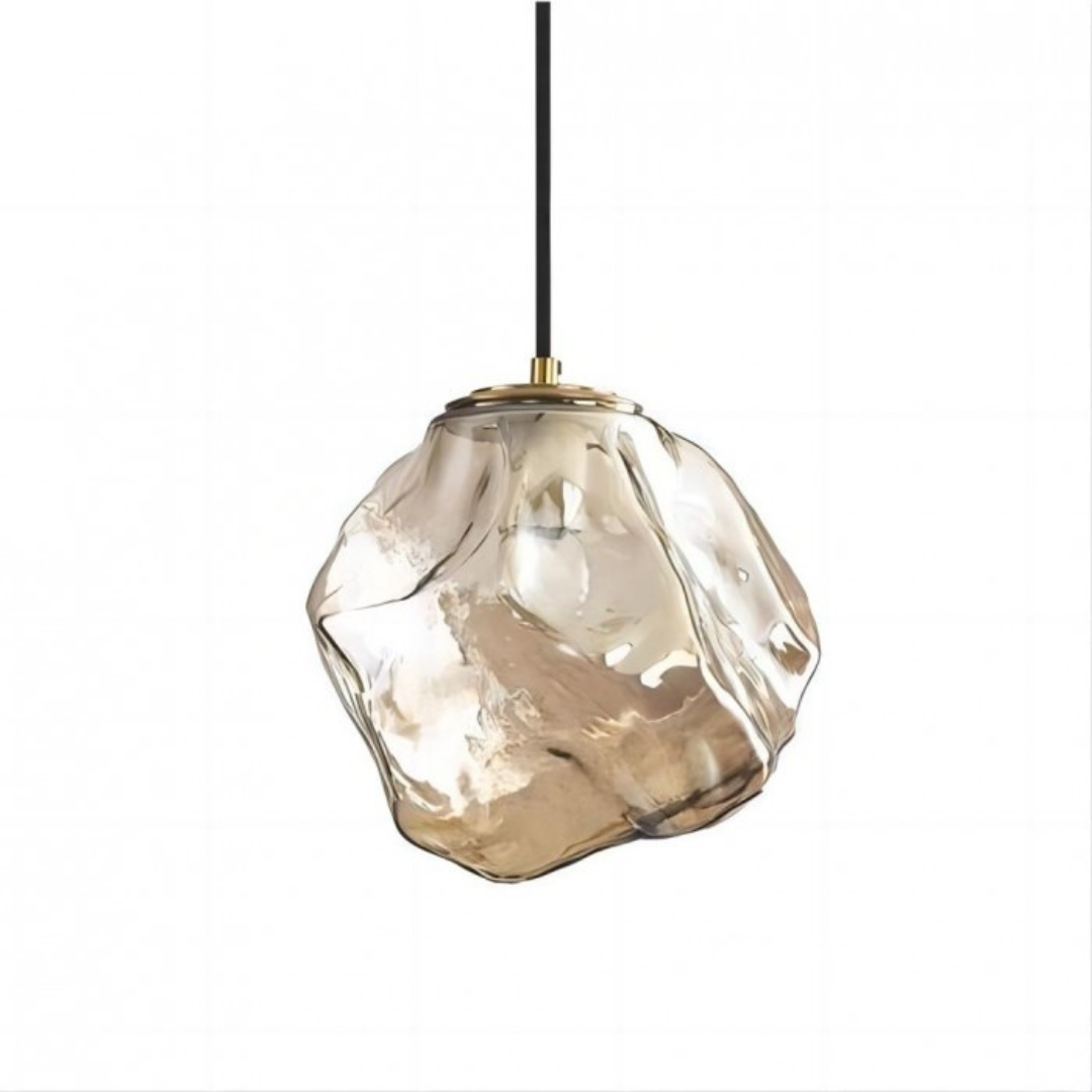 Glacira | Wisząca lampa z rzeźbionego szkła lodowego