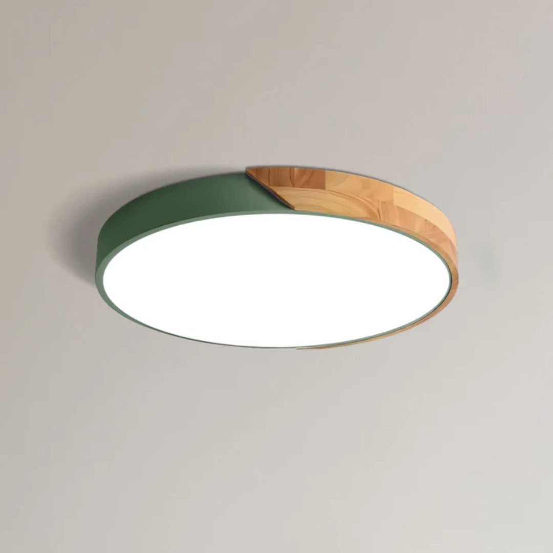 Avela | Okrągła lampa sufitowa LED z drewna
