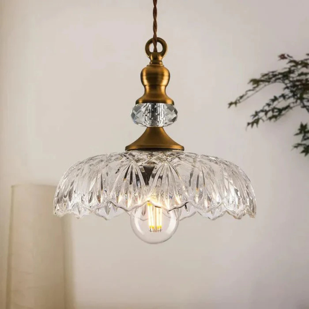 Lampa szklana retro | Lampa sufitowa vintage