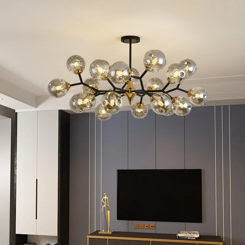 Virello | Lampa sufitowa z kulkami ze szkła dymnego